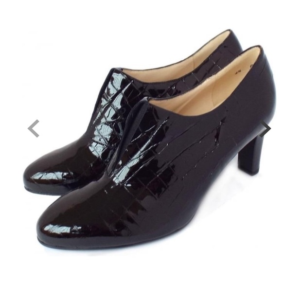 NWOB Peter Kaiser Hamada Black Croc Patent High Top Trouser Shoes Size 37 - Picture 2 of 13